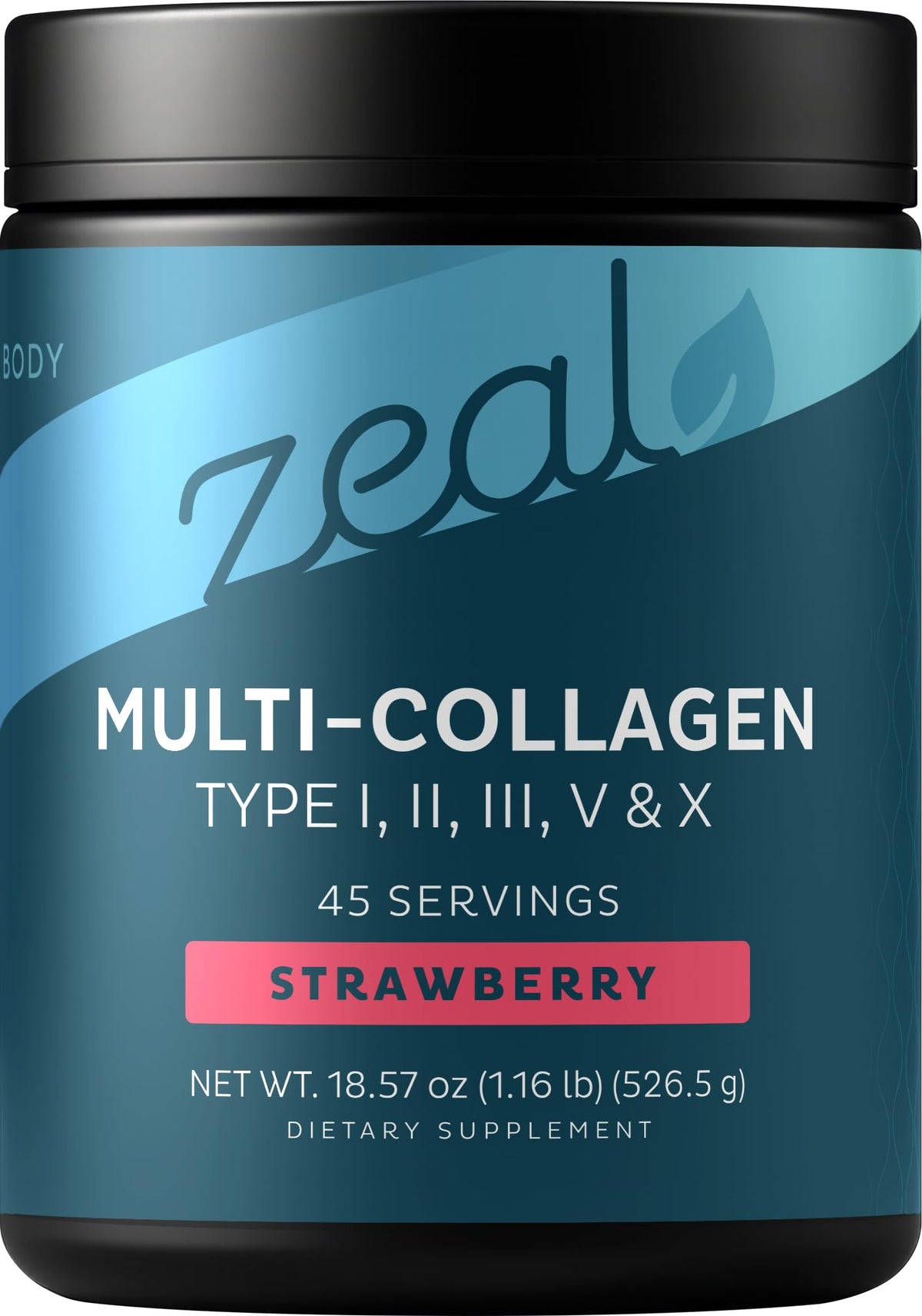Poudre de collagène Zeal Naturals 649g vue de face