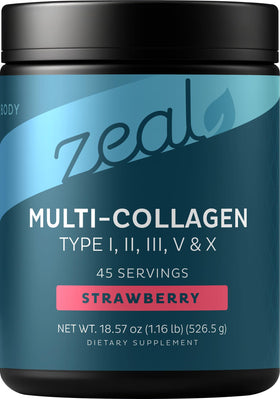 Poudre de collagène Zeal Naturals 649g vue de face