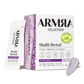 Poudre de colostrum ARMRA Valiant Raisin, présentation du sachet