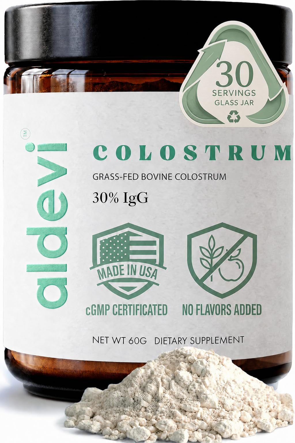 Poudre de colostrum bovin aldevi 299g vue de face