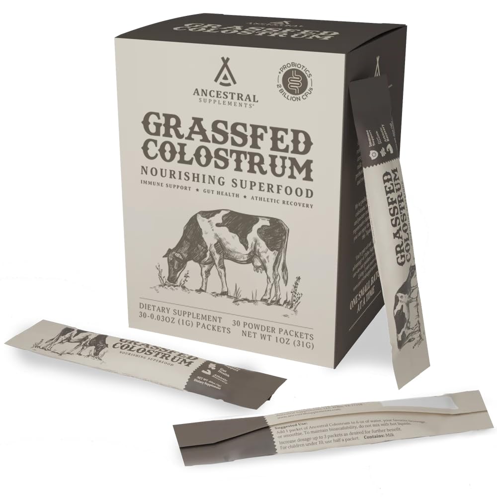 Poudre de colostrum bovin Ancestral Supplements en sachets individuels