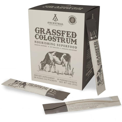 Poudre de colostrum bovin Ancestral Supplements en sachets individuels