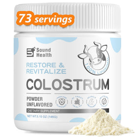 Poudre de colostrum bovin bio Sound Health Supplements vue de face