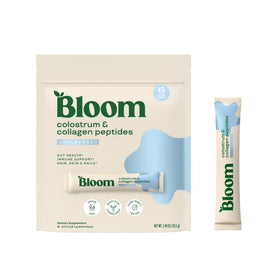 Poudre de colostrum bovin Bloom Nutrition 141g vue de face