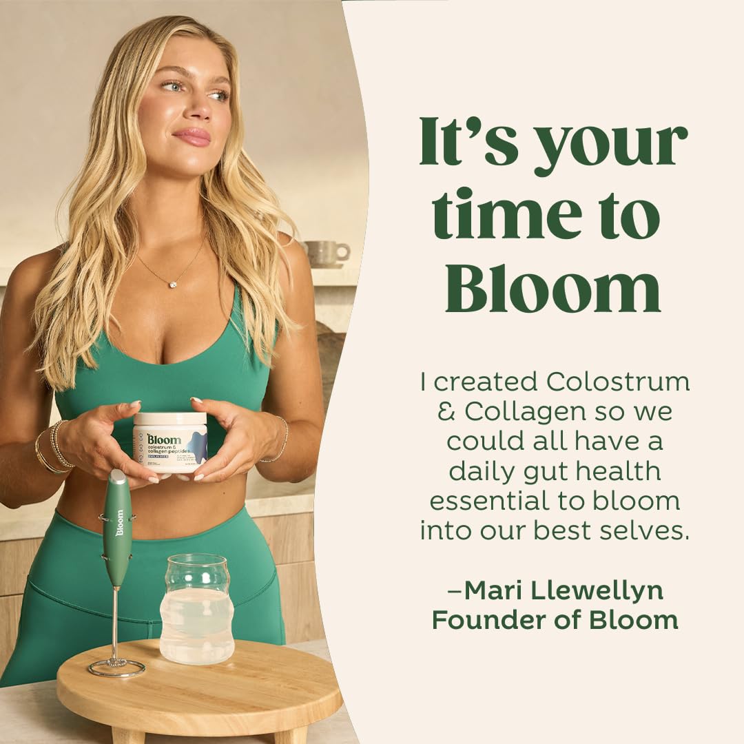 Poudre de colostrum bovin Bloom Nutrition avec des fraises