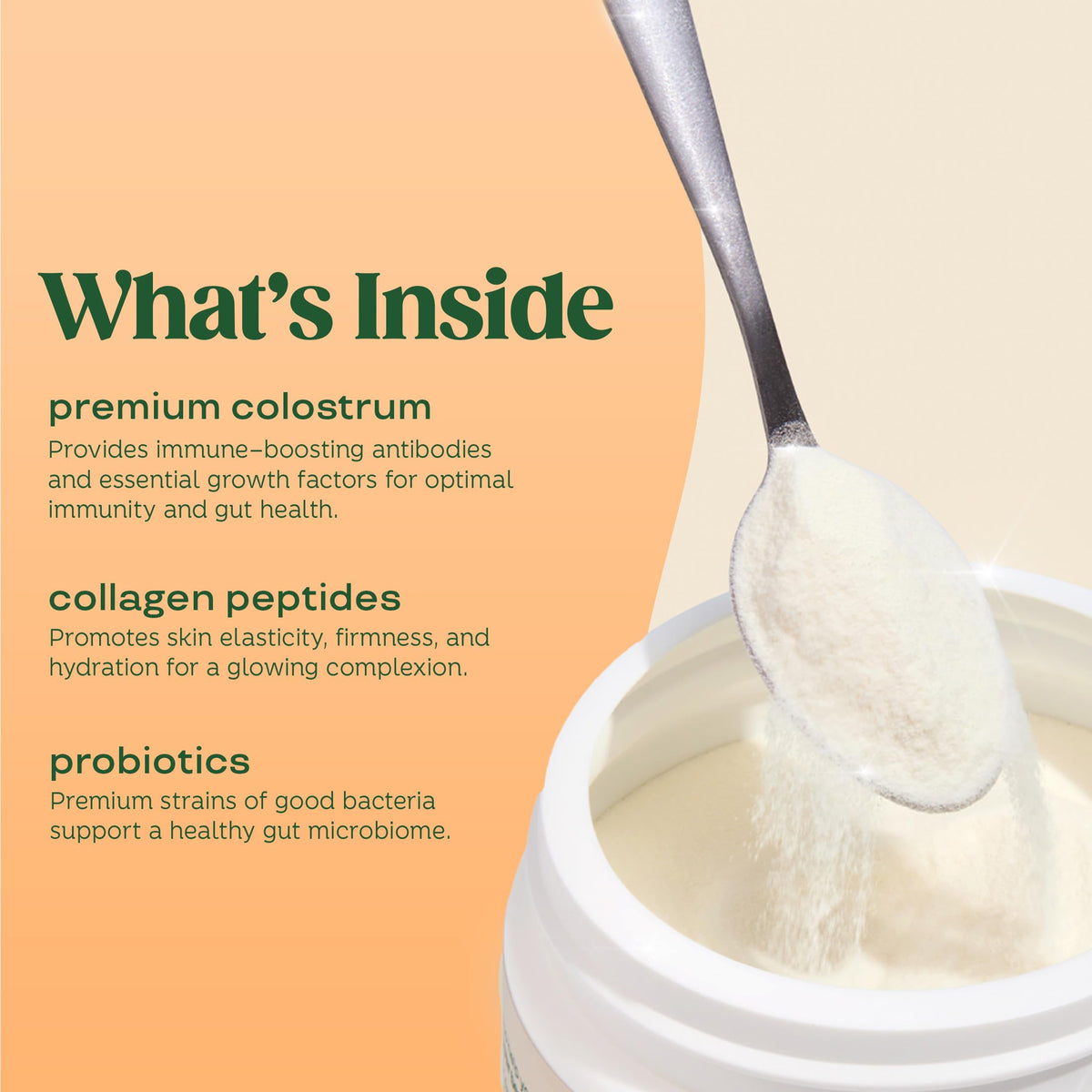 Poudre de colostrum bovin Bloom Nutrition avec des ingrédients naturels