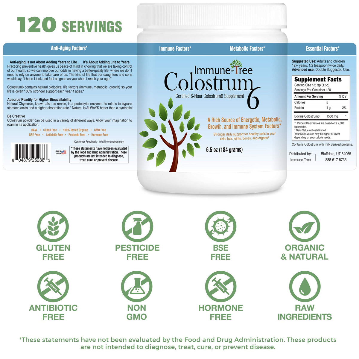 Poudre de colostrum bovin daily wellness-Tree sur une table