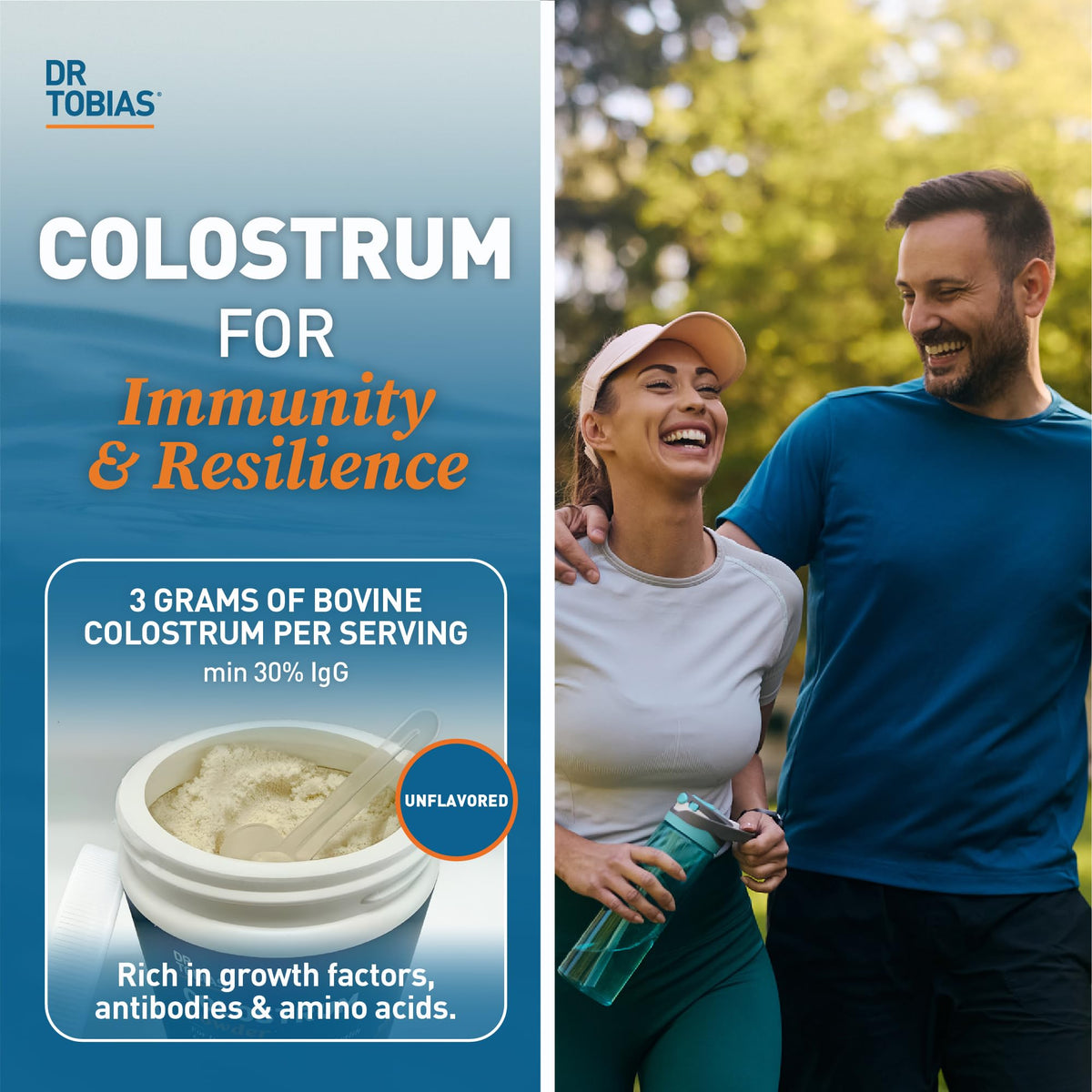Poudre de colostrum bovin Dr. Tobias 290g avec cuillère doseuse