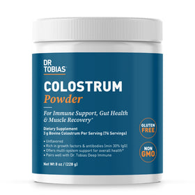 Poudre de colostrum bovin Dr. Tobias 290g vue de face