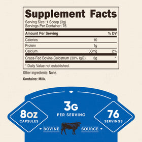 Poudre de Colostrum Bovin Nutricost 8 oz avec cuillère