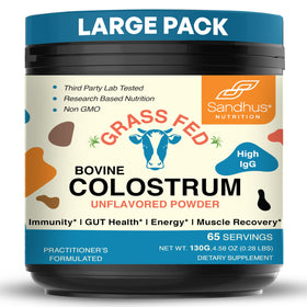 Poudre de colostrum bovin Sandhu's 231g vue de face