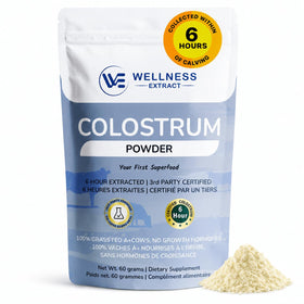 Poudre de colostrum bovin WELLNESS EXTRACT 68g vue de face