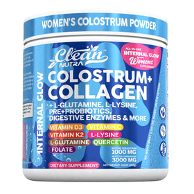 Poudre de colostrum et collagène Clean Nutraceuticals vue de face