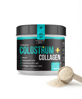 Poudre de colostrum et collagène Intentionally Bare 120g vue de face