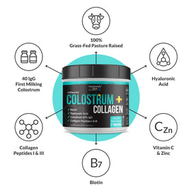 Poudre de colostrum et collagène Intentionally Bare dans un smoothie