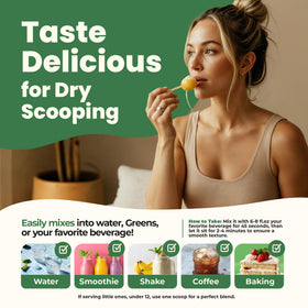 Poudre de colostrum Immerge Health dans une tasse de café