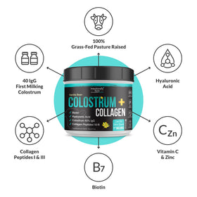 Poudre de colostrum Intentionally Bare mélangée dans un shake protéiné