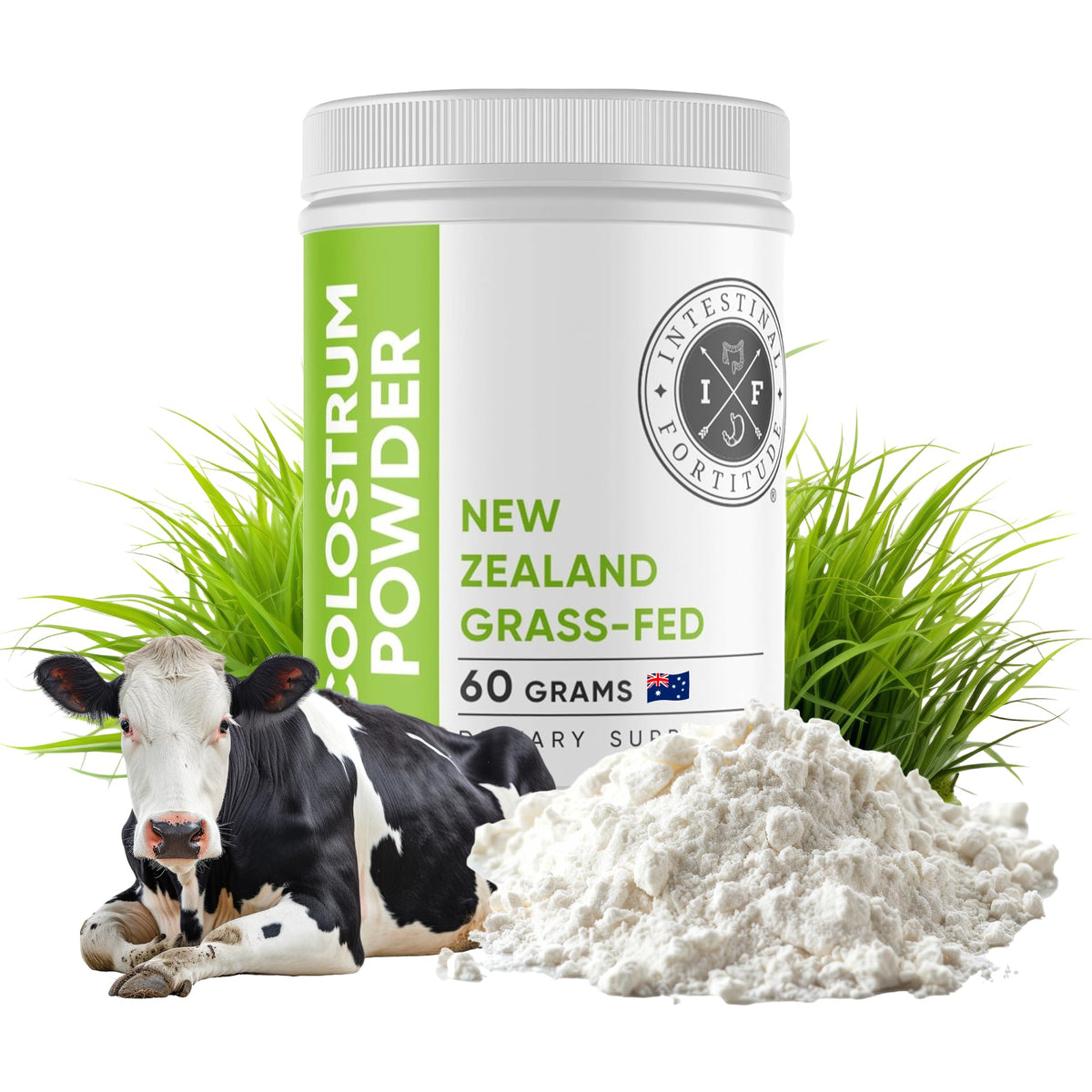 Poudre de colostrum Intestinal Fortitude 60g vue de face