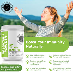 Poudre de colostrum Intestinal Fortitude dans un verre d'eau