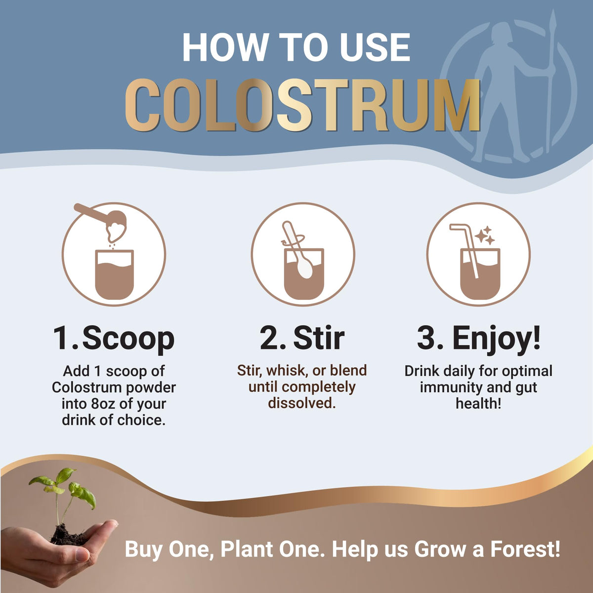 Poudre de colostrum Optimal Carnivore 120g dans un bol