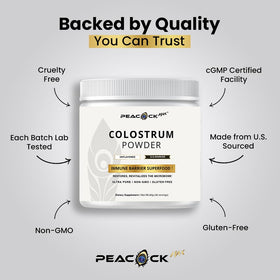 Poudre de colostrum Peacock Max 60g avec ingrédients naturels