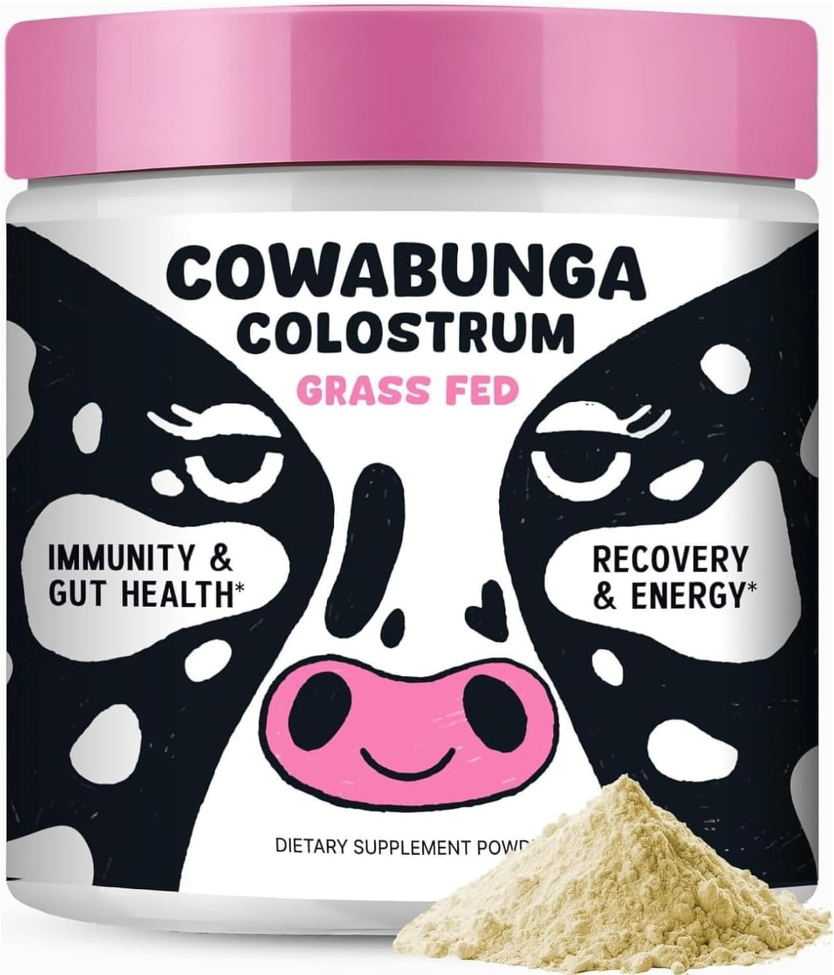 Poudre de colostrum SonoHealth Cowabunga 322g vue de face