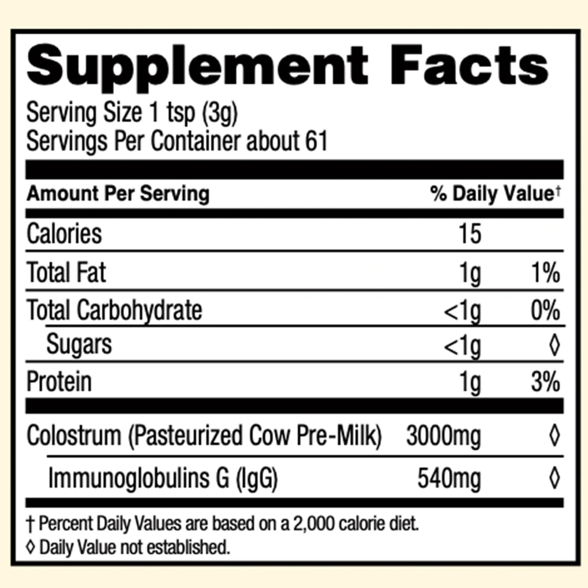 Poudre de colostrum Surthrival 191g sur une cuillère