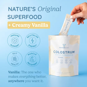 Poudre de colostrum WONDERCOW avec un smoothie