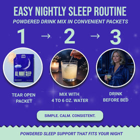 Poudre de complément alimentaire sommeil Dr. Price's dans un verre d'eau