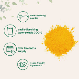 Poudre de CoQ10 Micro Ingredients versée dans une cuillère