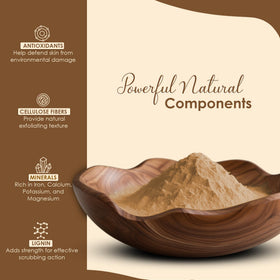 Poudre de coquille de noix minature avec ingrédients naturels