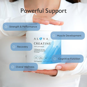 Poudre de créatine Alaya Naturals vue de côté