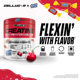 Poudre de créatine Cellucor avec cuillère doseuse à côté