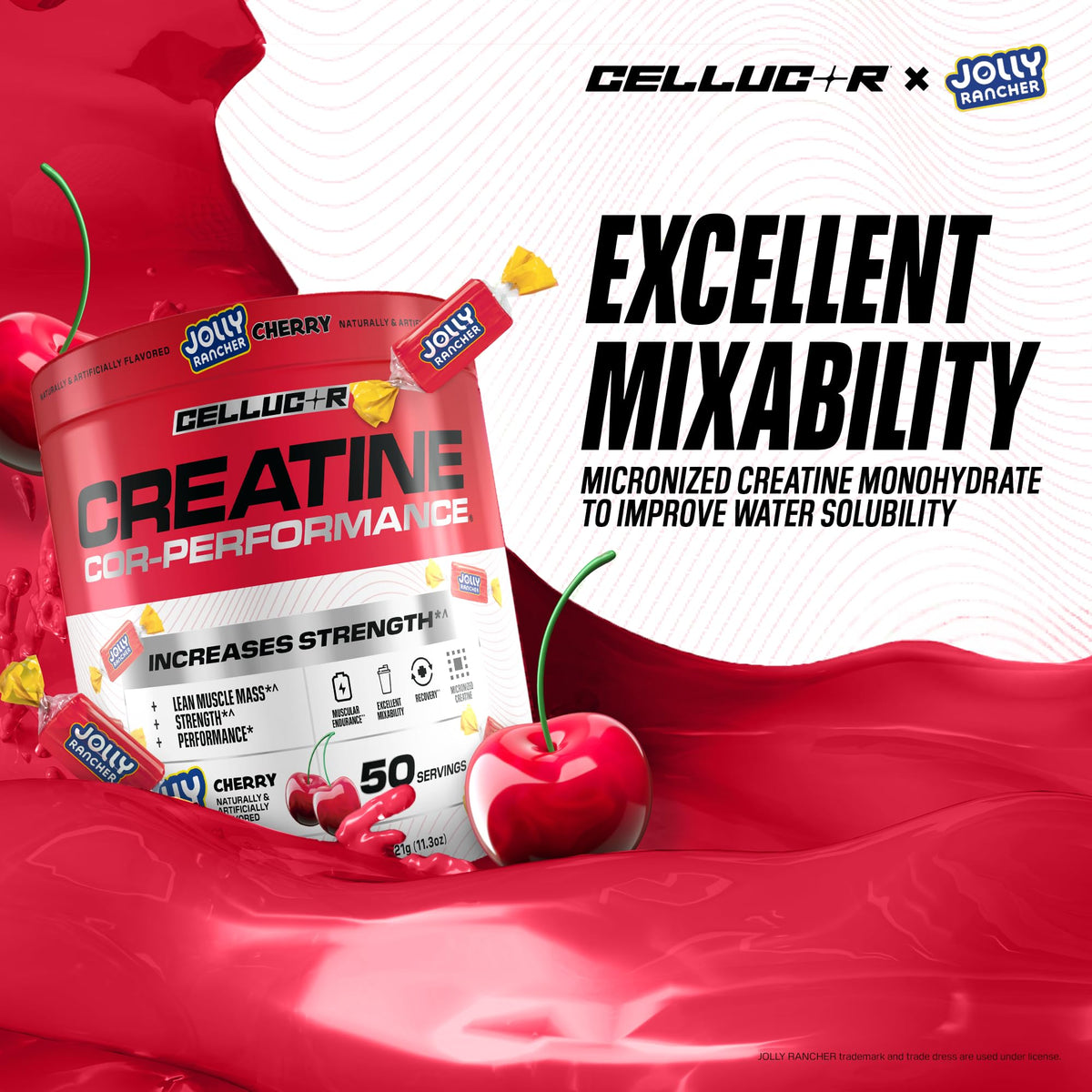 Poudre de créatine Cellucor avec d'autres compléments alimentaires