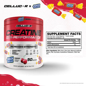 Poudre de créatine Cellucor avec informations nutritionnelles