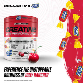 Poudre de créatine Cellucor sur une table de gym