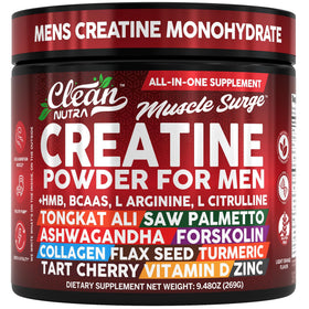 Poudre de créatine Clean Nutraceuticals 333g vue de face