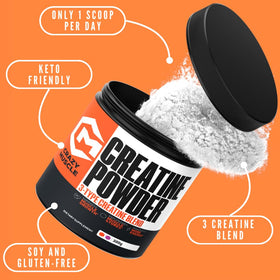 Poudre de créatine Crazy Muscle avec cuillère doseuse