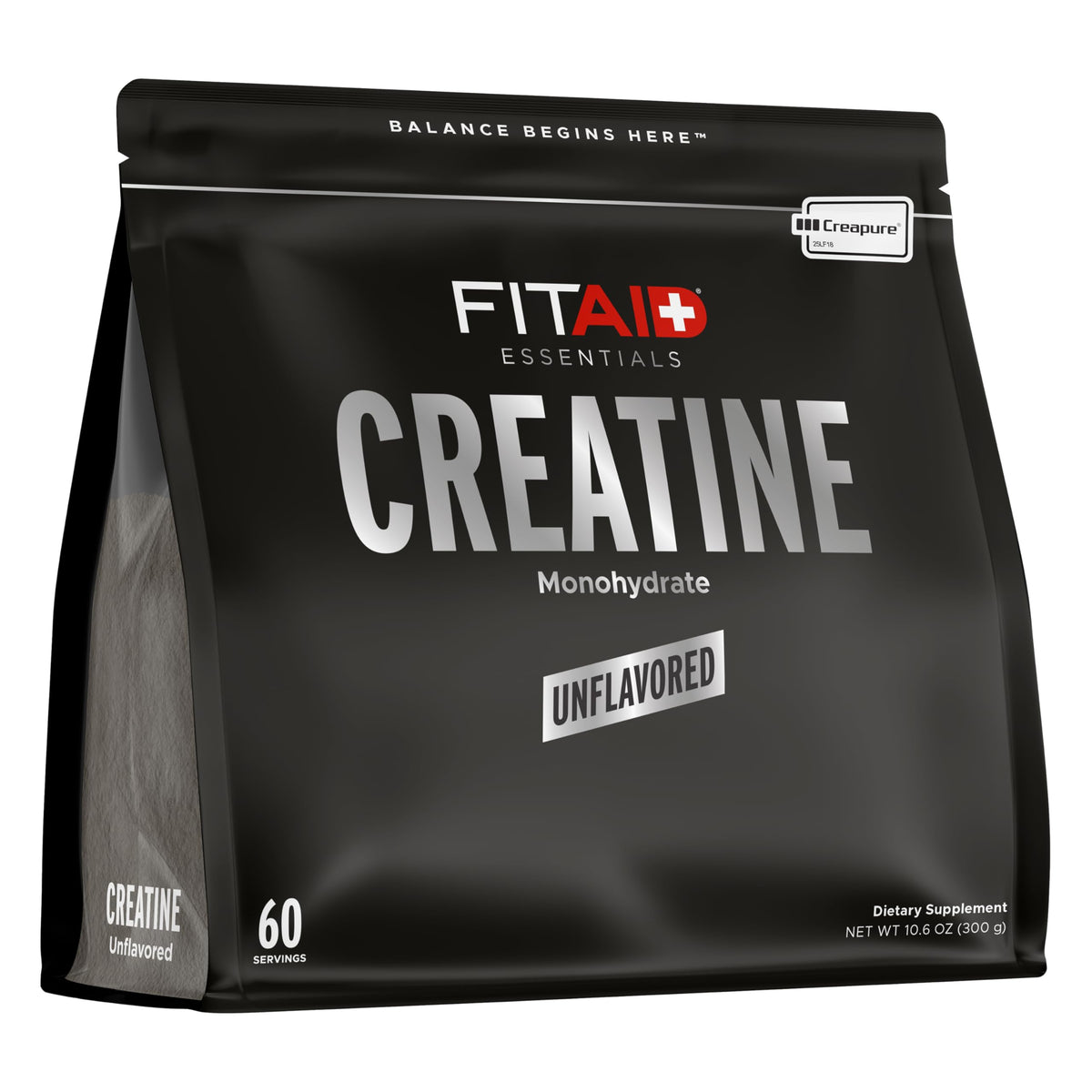 Poudre de créatine CreaPure LIFEAID vue avant avec emballage