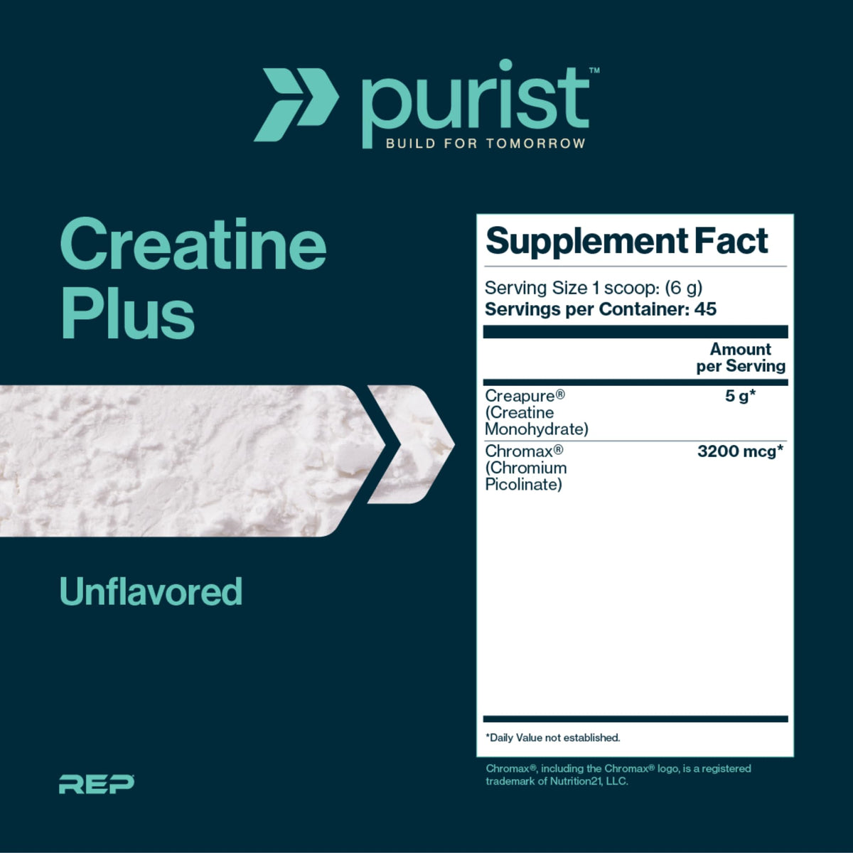 Poudre de créatine Creapure PURIST 349g avec cuillère doseuse