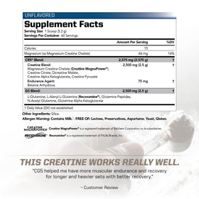 Poudre de créatine et L-glutamine CG5 PMD, emballage ouvert