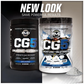 Poudre de créatine et L-glutamine CG5 PMD, vue de côté