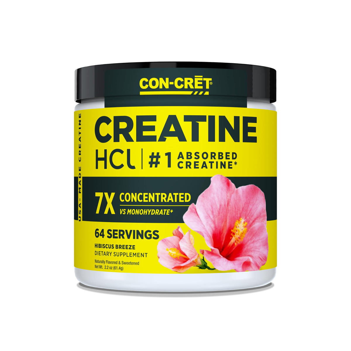 Poudre de créatine HCl CON-CRET 113g, vue de face
