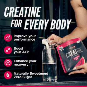 Poudre de créatine LIFEAID CreaPure en portion dans un verre d'eau