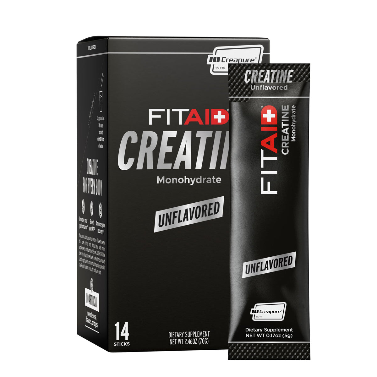 Poudre de créatine LIFEAID FITAID 14 portions, vue de face