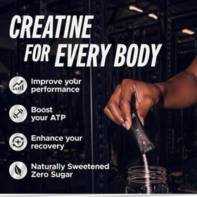 Poudre de créatine LIFEAID FITAID dans un verre