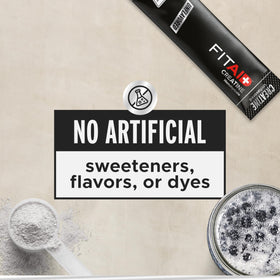 Poudre de créatine LIFEAID FITAID sur une cuillère