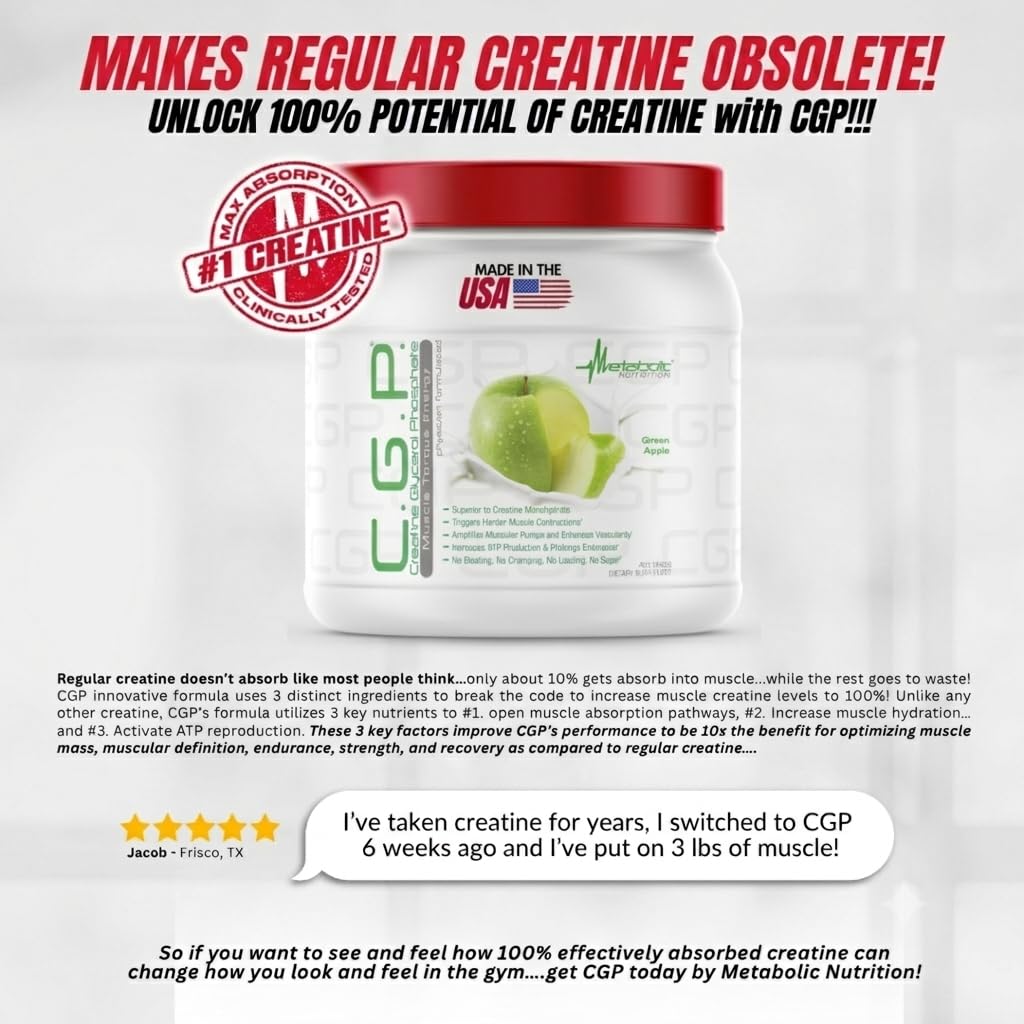 Poudre de créatine monohydrate a balanced routine Nutrition sur une table