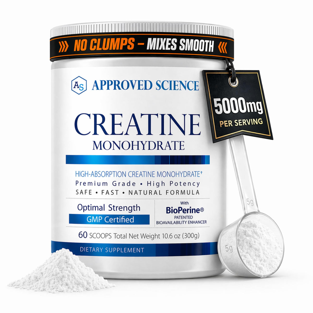 Poudre de créatine monohydrate Approved Science vue avant