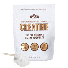 Poudre de créatine monohydrate B.rad 300g vue de face